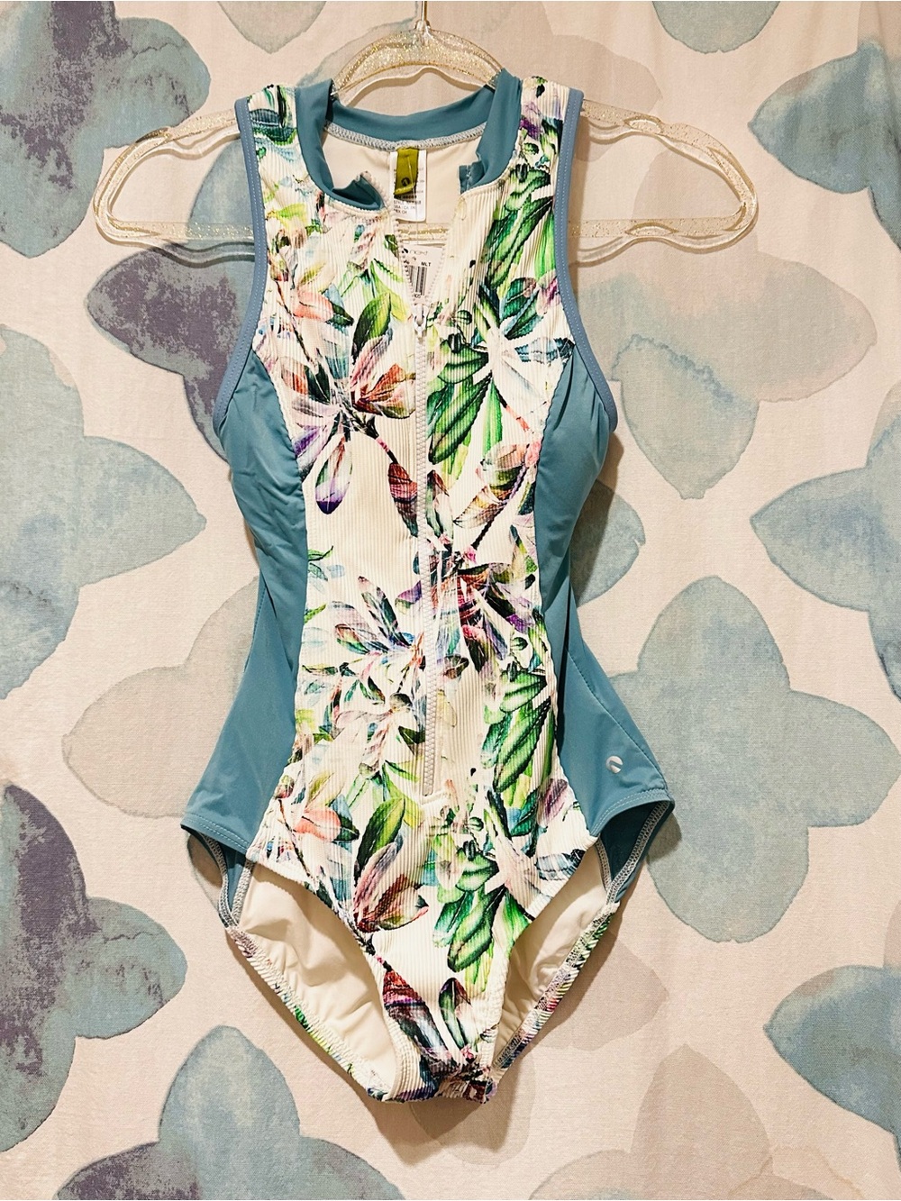 NWT Next Floral Zip-Front One-Piece Swimsuit